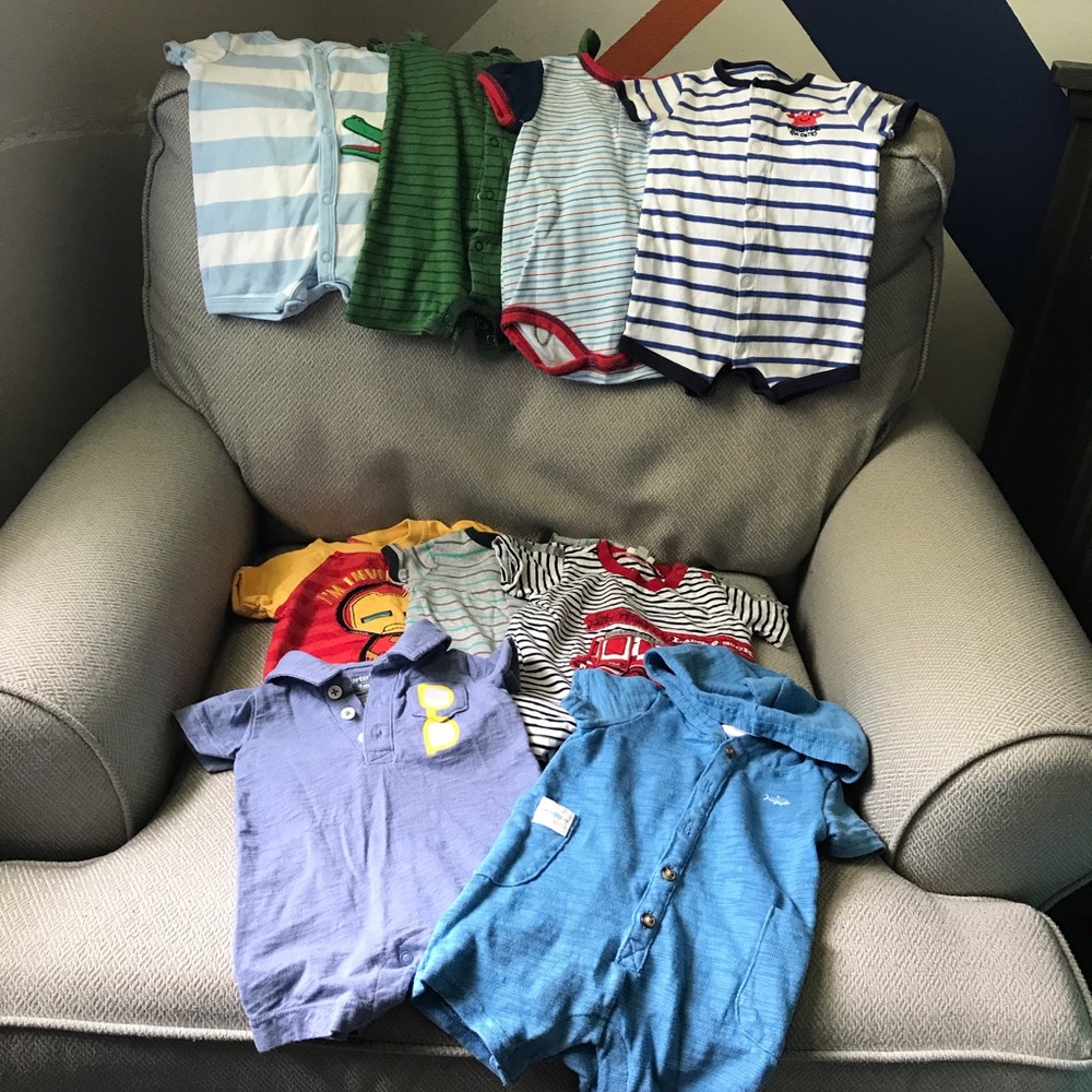 9 boys rompers size 3 months